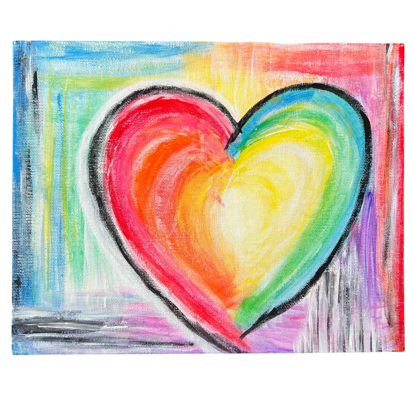 DIY Abstract Heart Painting and a Fun Paint Party